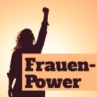 mundharmonika power frau arm in höhe gestreckt