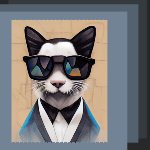 guenstige coole musikinstrumente katze mit sonnenbrille und smoking
