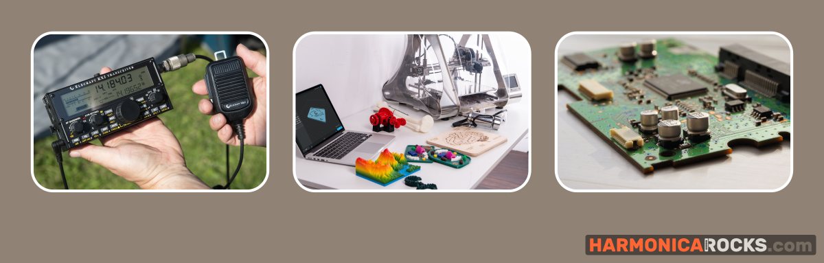 3 bilder amateurfunk transceiver 3d-drucker und zubehör platine microcontroller