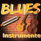 typische blues instrumente: mundharmonika blues harp, gitarren, schlagzeug