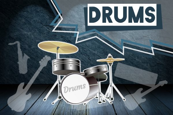 Schlagzeug Drums als Pop Rock Instrument Band
