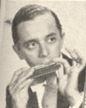 Abbildung von Larry Adler mit Chrom im Billboard Musikmagazin, 1944 Protrait Larry Adler mit Chrom im Billboard Musikmagazin