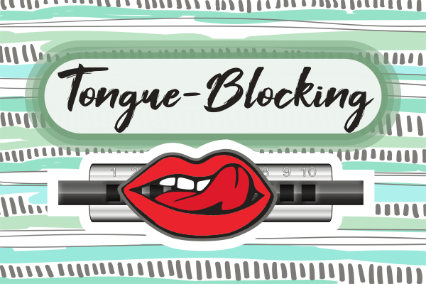 Mundharmonika Tongue Blocking Ansatz Abgedecktes Spiel