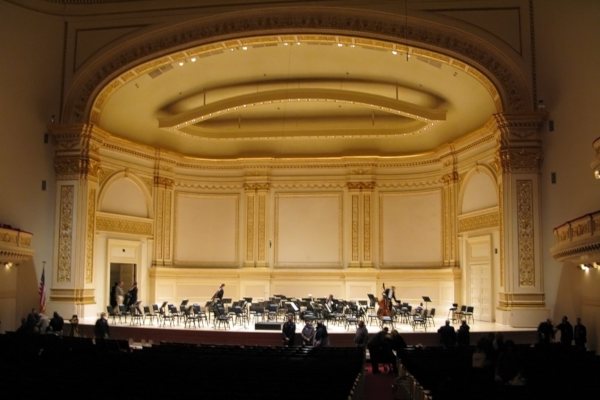 Carnegie Hall, New York City, Manhattan Ansicht bestuhlte Carnegie Hall Bühne