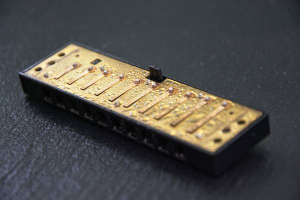 Mit Wasser eingesprühte Mundharmonika-Stimmplatte