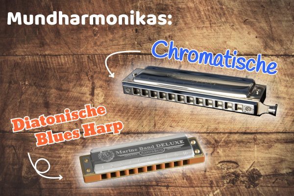 Abbildung Chromatische und Diatonische Blues Harp Mundharmonika