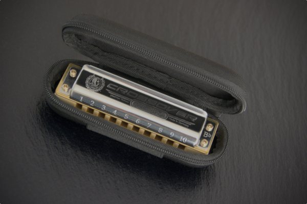 Hohner Marine Band Crossover ganz im Schutzetui liegend