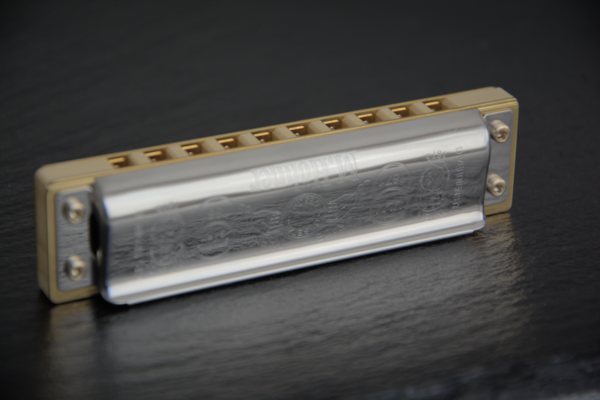 Hohner Marine Band Crossover aufgestellt, Kanzellenloecher und rueckseitige Deckelplatte